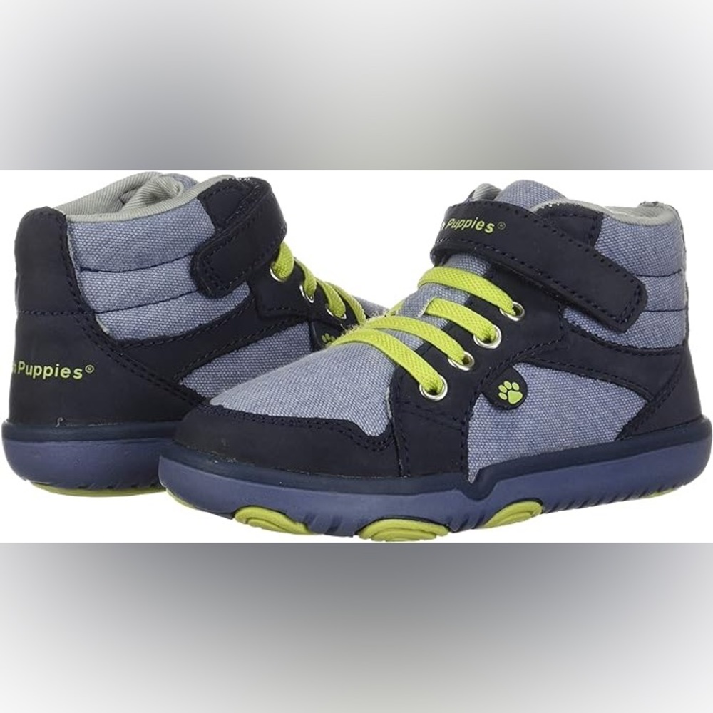 NEW Hush Puppies Kids Boys' Buddy Boots, Navy/Denim, 5.5 M